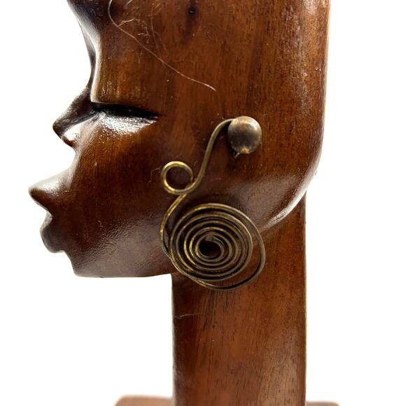 set African Vintage Statues Art Collectible couple with jewelry hand carved Bust - Picture 7 of 7